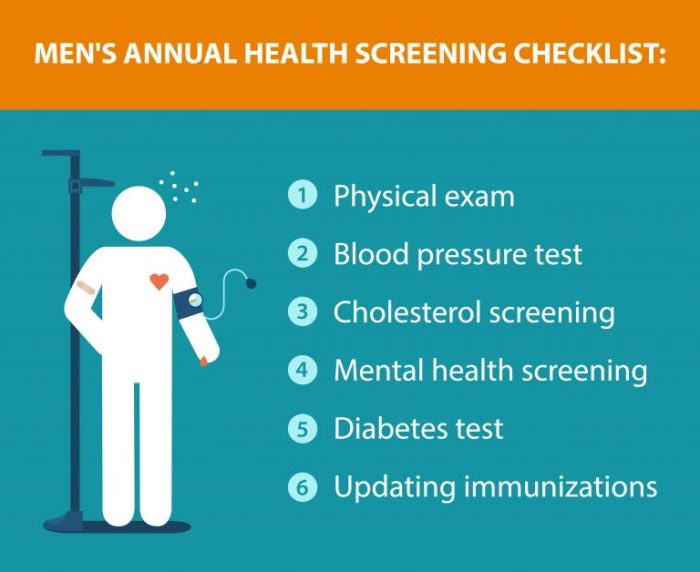 Men’s health screenings and exams